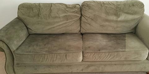 Dirty Suede Upholstered Sofa